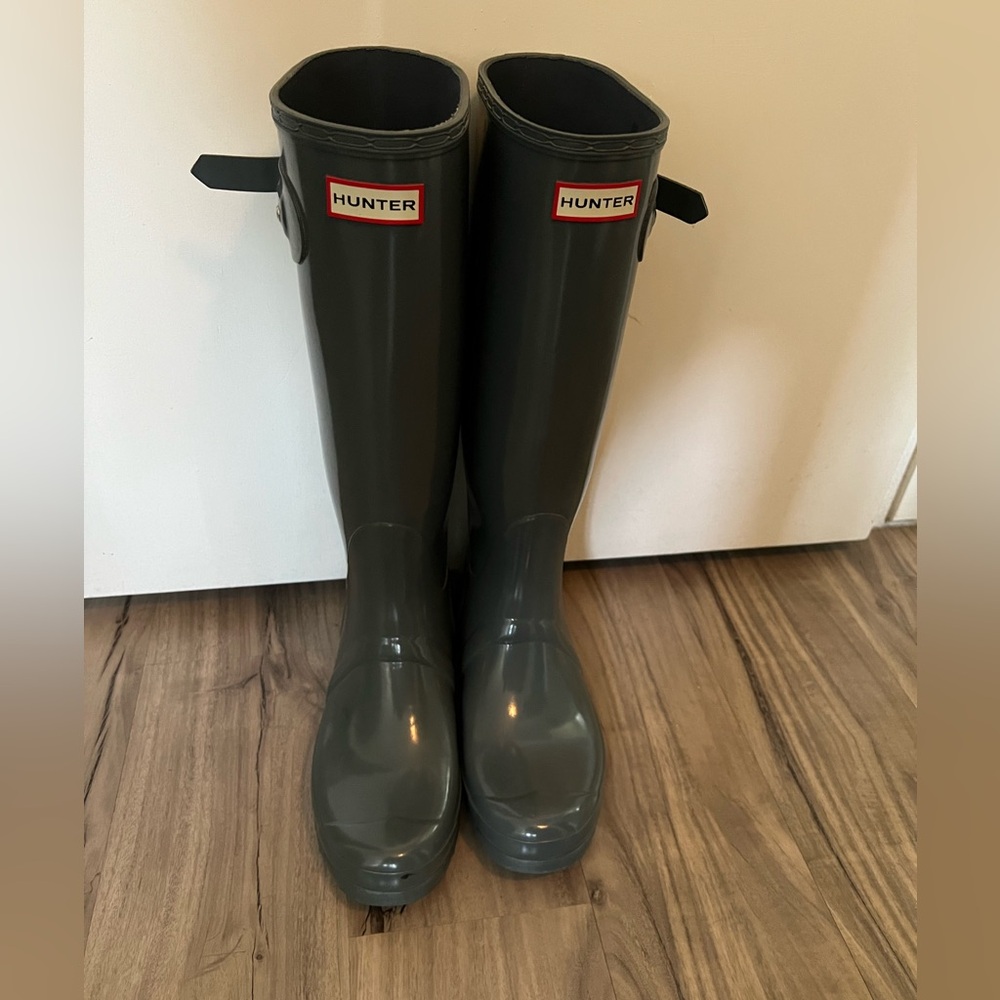 Hunter Tall Gray Rain Boots